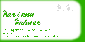 mariann hahner business card